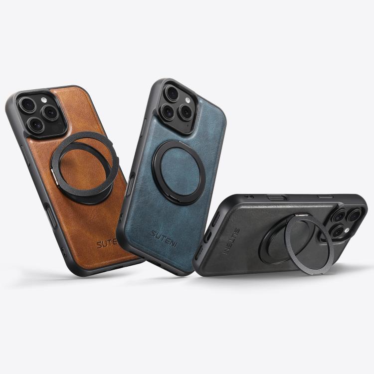 Suteni G3 Oil Wax 360 Rotation Holder MagSafe Back Phone Case, For iPhone 14, For iPhone 14 Pro, For iPhone 14 Pro Max, For iPhone 13 Pro Max, For iPhone 13 Pro, For iPhone 13, For iPhone 12, For iPhone 12 Pro Max, For iPhone 12 Pro
