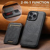 Suteni M5 Magnetic Card Bag MagSafe Cowhide Texture Leather Phone Case, For iPhone 14, For iPhone 14 Pro, For iPhone 14 Pro Max, For iPhone 13 Pro Max, For iPhone 13 Pro, For iPhone 13, For iPhone 12, For iPhone 12 Pro Max, For iPhone 12 Pro