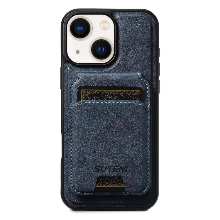 Suteni M5 Magnetic Card Bag MagSafe Cowhide Texture Leather Phone Case, For iPhone 14, For iPhone 14 Pro, For iPhone 14 Pro Max, For iPhone 13 Pro Max, For iPhone 13 Pro, For iPhone 13, For iPhone 12, For iPhone 12 Pro Max, For iPhone 12 Pro