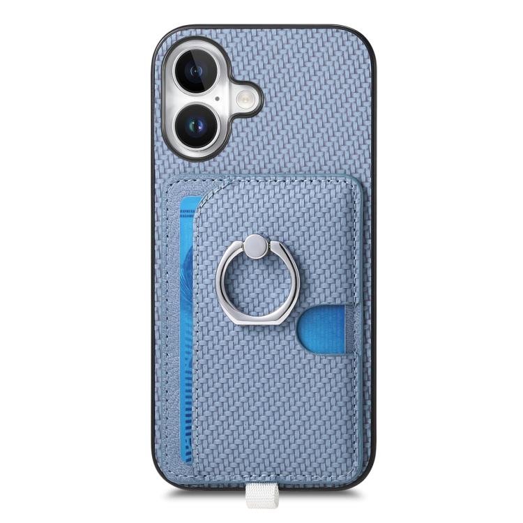 Carbon Fiber Ring Side Insert Card Bag MagSafe Phone Case, For iPhone XS Max, For iPhone 7 / 8 / SE 2022, For iPhone X / XS, For iPhone 7 Plus / 8 Plus, For iPhone 6 Plus / 6s Plus, For iPhone 6 / 6s