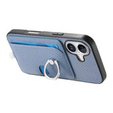 Carbon Fiber Ring Side Insert Card Bag MagSafe Phone Case, For iPhone XS Max, For iPhone 7 / 8 / SE 2022, For iPhone X / XS, For iPhone 7 Plus / 8 Plus, For iPhone 6 Plus / 6s Plus, For iPhone 6 / 6s