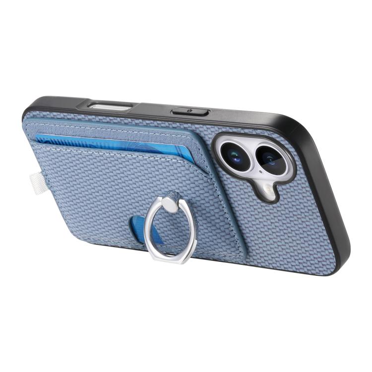 Carbon Fiber Ring Side Insert Card Bag MagSafe Phone Case, For iPhone XS Max, For iPhone 7 / 8 / SE 2022, For iPhone X / XS, For iPhone 7 Plus / 8 Plus, For iPhone 6 Plus / 6s Plus, For iPhone 6 / 6s