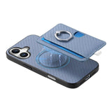 Carbon Fiber Ring Side Insert Card Bag MagSafe Phone Case, For iPhone XS Max, For iPhone 7 / 8 / SE 2022, For iPhone X / XS, For iPhone 7 Plus / 8 Plus, For iPhone 6 Plus / 6s Plus, For iPhone 6 / 6s