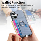 Carbon Fiber Ring Side Insert Card Bag MagSafe Phone Case, For iPhone XS Max, For iPhone 7 / 8 / SE 2022, For iPhone X / XS, For iPhone 7 Plus / 8 Plus, For iPhone 6 Plus / 6s Plus, For iPhone 6 / 6s