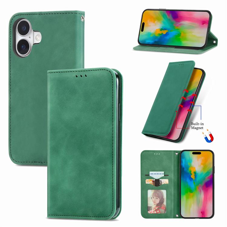 Retro Skin Feel Magnetic Flip Leather Phone Case, For iPhone 17 Pro Max, For iPhone 17 Pro, For iPhone 17, For iPhone Air
