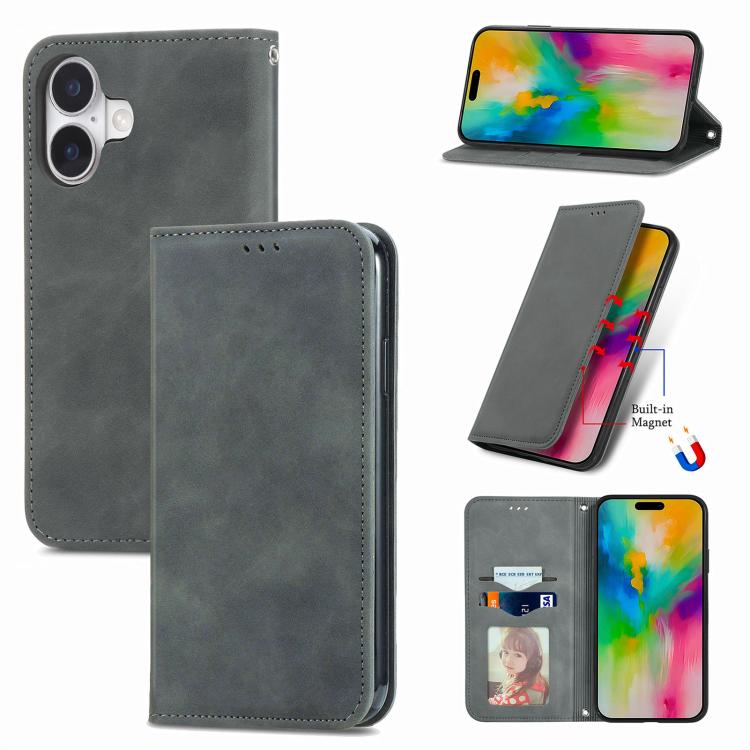 Retro Skin Feel Magnetic Flip Leather Phone Case, For iPhone 17 Pro Max, For iPhone 17 Pro, For iPhone 17, For iPhone Air