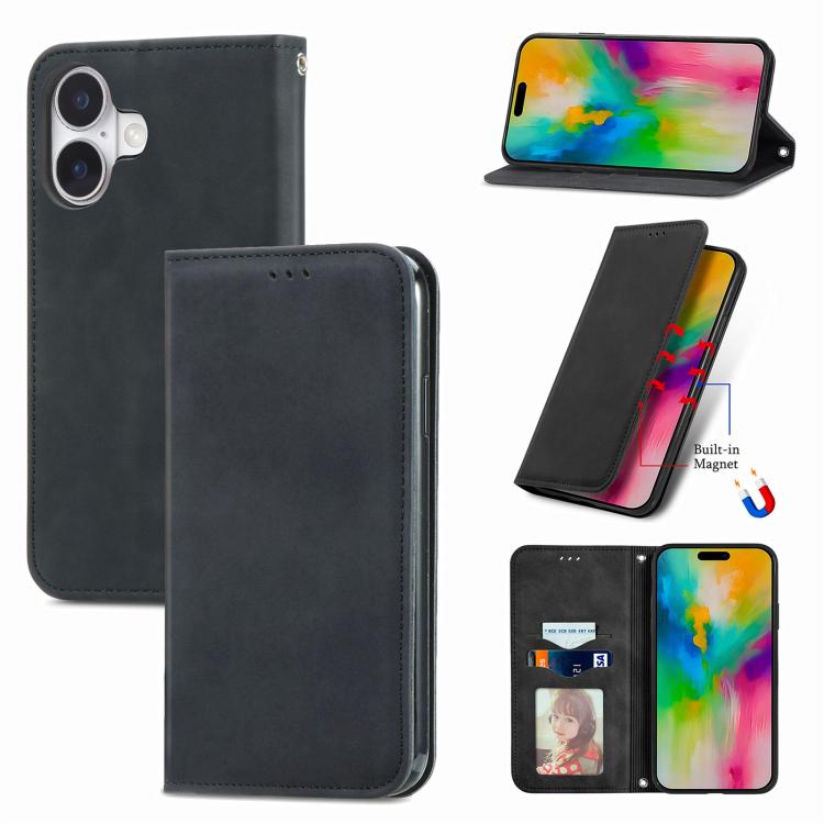 Retro Skin Feel Magnetic Flip Leather Phone Case, For iPhone 17 Pro Max, For iPhone 17 Pro, For iPhone 17, For iPhone Air