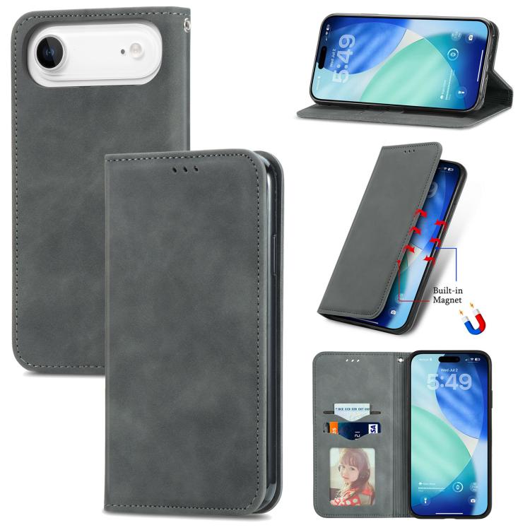 Retro Skin Feel Magnetic Flip Leather Phone Case, For iPhone 17 Pro Max, For iPhone 17 Pro, For iPhone 17, For iPhone Air