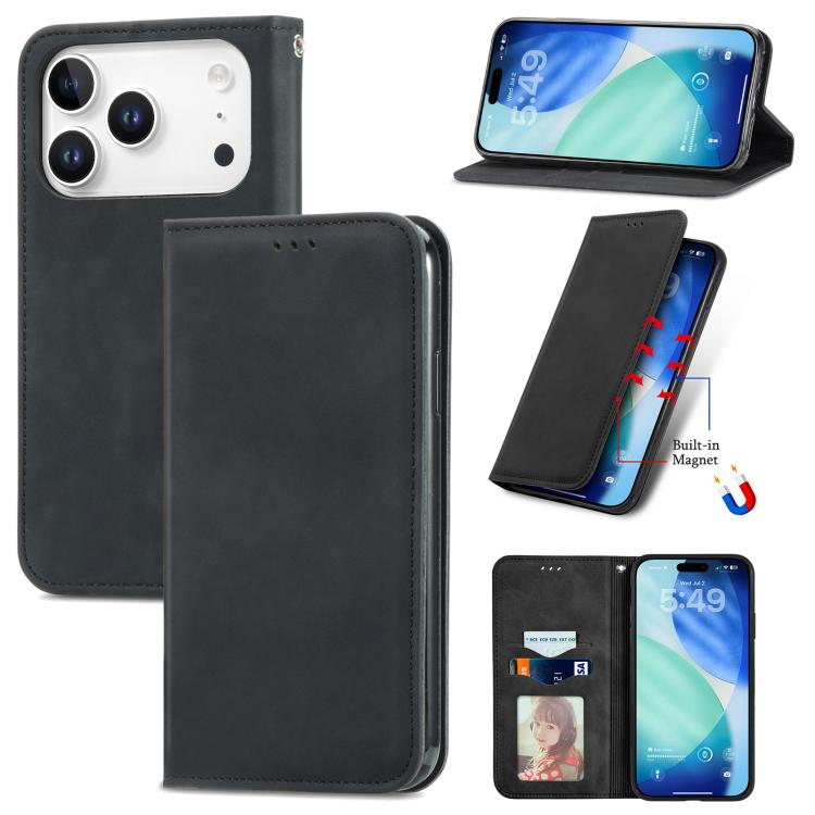 Retro Skin Feel Magnetic Flip Leather Phone Case, For iPhone 17 Pro Max, For iPhone 17 Pro, For iPhone 17, For iPhone Air