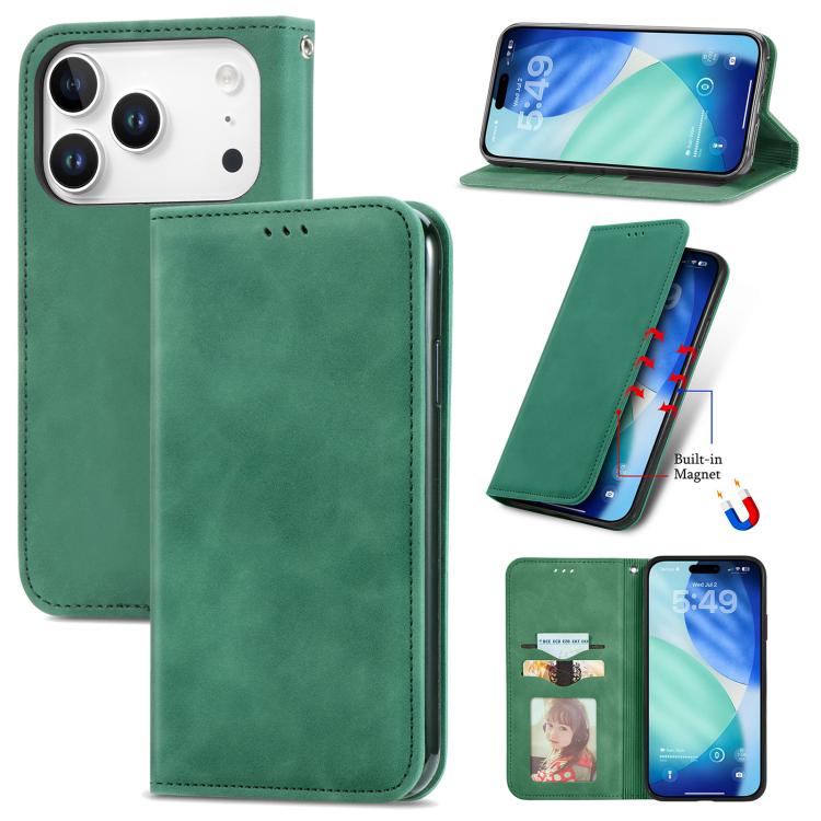 Retro Skin Feel Magnetic Flip Leather Phone Case, For iPhone 17 Pro Max, For iPhone 17 Pro, For iPhone 17, For iPhone Air
