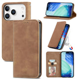 Retro Skin Feel Magnetic Flip Leather Phone Case, For iPhone 17 Pro Max, For iPhone 17 Pro, For iPhone 17, For iPhone Air