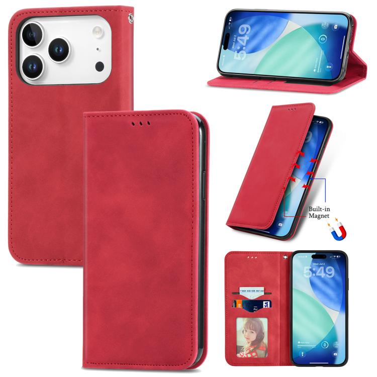 Retro Skin Feel Magnetic Flip Leather Phone Case, For iPhone 17 Pro Max, For iPhone 17 Pro, For iPhone 17, For iPhone Air
