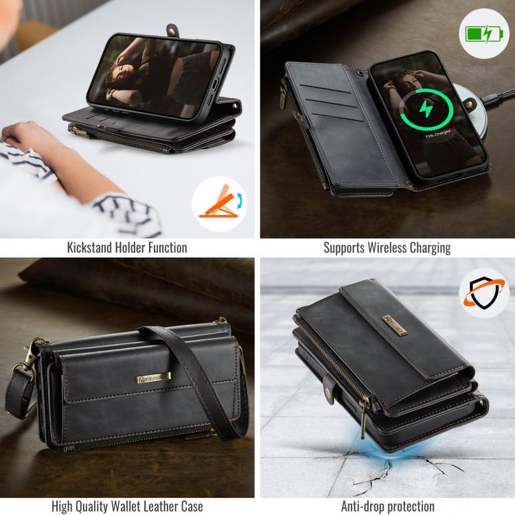 CaseMe C39 RFID Blocking Zipper Wallet Leather Phone Case with Crossbody Strap, For iPhone 15 Pro Max, For iPhone 15 Pro, For iPhone 15 Plus, For iPhone 15, For iPhone 14 Plus, For iPhone 14, For iPhone 14 Pro, For iPhone 14 Pro Max                    ...