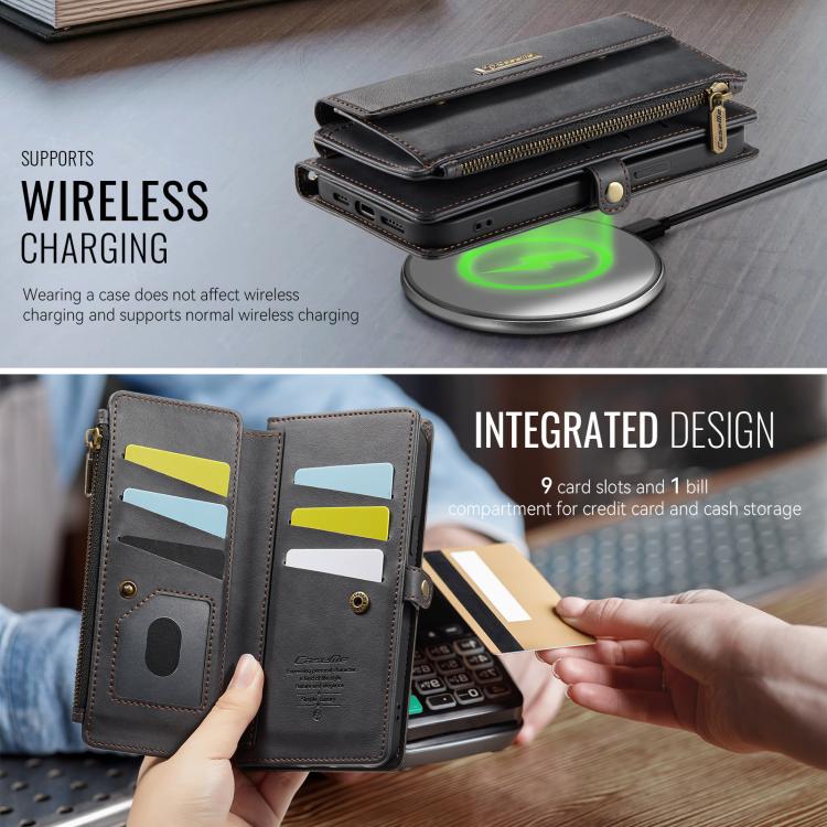 CaseMe C39 RFID Blocking Zipper Wallet Leather Phone Case with Crossbody Strap, For iPhone 15 Pro Max, For iPhone 15 Pro, For iPhone 15 Plus, For iPhone 15, For iPhone 14 Plus, For iPhone 14, For iPhone 14 Pro, For iPhone 14 Pro Max                    ...