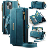 CaseMe C39 RFID Blocking Zipper Wallet Leather Phone Case with Crossbody Strap, For iPhone 15 Pro Max, For iPhone 15 Pro, For iPhone 15 Plus, For iPhone 15, For iPhone 14 Plus, For iPhone 14, For iPhone 14 Pro, For iPhone 14 Pro Max                    ...