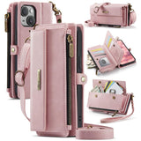 CaseMe C39 RFID Blocking Zipper Wallet Leather Phone Case with Crossbody Strap, For iPhone 15 Pro Max, For iPhone 15 Pro, For iPhone 15 Plus, For iPhone 15, For iPhone 14 Plus, For iPhone 14, For iPhone 14 Pro, For iPhone 14 Pro Max                    ...