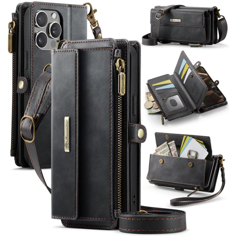 CaseMe C39 RFID Blocking Zipper Wallet Leather Phone Case with Crossbody Strap, For iPhone 15 Pro Max, For iPhone 15 Pro, For iPhone 15 Plus, For iPhone 15, For iPhone 14 Plus, For iPhone 14, For iPhone 14 Pro, For iPhone 14 Pro Max                    ...