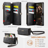 CaseMe C39 RFID Blocking Zipper Wallet Leather Phone Case with Crossbody Strap, For iPhone 13 Pro Max, For iPhone 13 Pro, For iPhone 13, For iPhone 13 mini, For iPhone 12 / 12 Pro, For iPhone 12 Pro Max, For iPhone 12 mini, For iPhone 11 Pro Max       ...