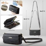 CaseMe C39 RFID Blocking Zipper Wallet Leather Phone Case with Crossbody Strap, For iPhone 13 Pro Max, For iPhone 13 Pro, For iPhone 13, For iPhone 13 mini, For iPhone 12 / 12 Pro, For iPhone 12 Pro Max, For iPhone 12 mini, For iPhone 11 Pro Max       ...