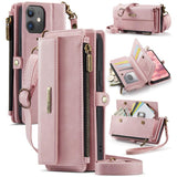 CaseMe C39 RFID Blocking Zipper Wallet Leather Phone Case with Crossbody Strap, For iPhone 13 Pro Max, For iPhone 13 Pro, For iPhone 13, For iPhone 13 mini, For iPhone 12 / 12 Pro, For iPhone 12 Pro Max, For iPhone 12 mini, For iPhone 11 Pro Max       ...