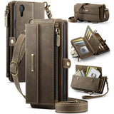 CaseMe C39 RFID Blocking Zipper Wallet Leather Phone Case with Crossbody Strap, For iPhone 11 Pro, For iPhone X / XS, For iPhone XR, For iPhone XS Max, For iPhone 7 Plus / 8 Plus