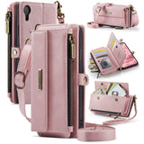CaseMe C39 RFID Blocking Zipper Wallet Leather Phone Case with Crossbody Strap, For iPhone 11 Pro, For iPhone X / XS, For iPhone XR, For iPhone XS Max, For iPhone 7 Plus / 8 Plus