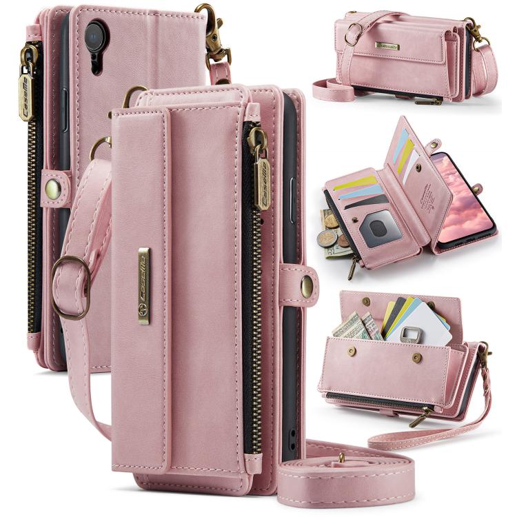 CaseMe C39 RFID Blocking Zipper Wallet Leather Phone Case with Crossbody Strap, For iPhone 11 Pro, For iPhone X / XS, For iPhone XR, For iPhone XS Max, For iPhone 7 Plus / 8 Plus