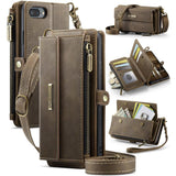 CaseMe C39 RFID Blocking Zipper Wallet Leather Phone Case with Crossbody Strap, For iPhone 11 Pro, For iPhone X / XS, For iPhone XR, For iPhone XS Max, For iPhone 7 Plus / 8 Plus