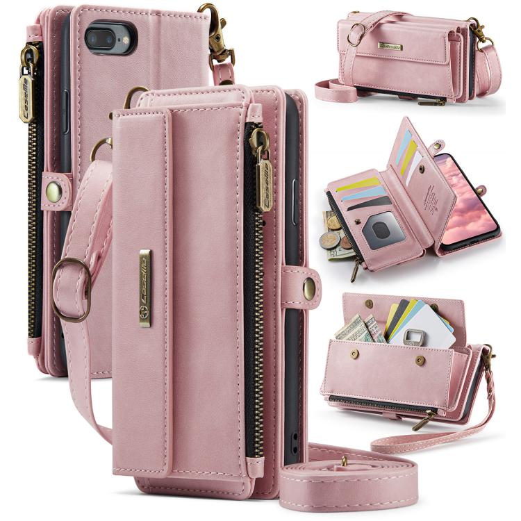 CaseMe C39 RFID Blocking Zipper Wallet Leather Phone Case with Crossbody Strap, For iPhone 11 Pro, For iPhone X / XS, For iPhone XR, For iPhone XS Max, For iPhone 7 Plus / 8 Plus