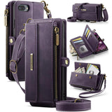 CaseMe C39 RFID Blocking Zipper Wallet Leather Phone Case with Crossbody Strap, For iPhone 11 Pro, For iPhone X / XS, For iPhone XR, For iPhone XS Max, For iPhone 7 Plus / 8 Plus