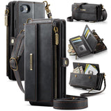 CaseMe C39 RFID Blocking Zipper Wallet Leather Phone Case with Crossbody Strap, For iPhone 15 Pro Max, For iPhone 15 Pro, For iPhone 15 Plus, For iPhone 15, For iPhone 14 Plus, For iPhone 14, For iPhone 14 Pro, For iPhone 14 Pro Max                    ...