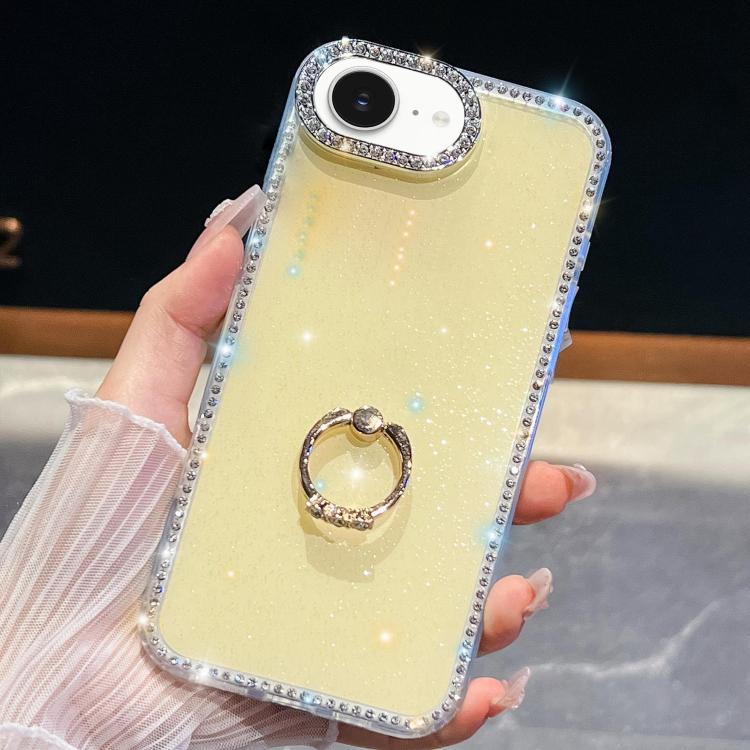 Rhinestone Glitter TPU Ring Holder Anti-fall Phone Case, For iPhone 17e / 16e, For iPhone 17 Pro Max, For iPhone 17 Pro, For iPhone 17, For iPhone Air, For iPhone 16 Pro Max, For iPhone 16 Pro, For iPhone 16 Plus