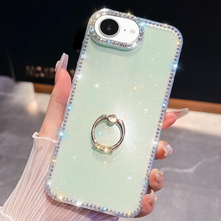 Rhinestone Glitter TPU Ring Holder Anti-fall Phone Case, For iPhone 17e / 16e, For iPhone 17 Pro Max, For iPhone 17 Pro, For iPhone 17, For iPhone Air, For iPhone 16 Pro Max, For iPhone 16 Pro, For iPhone 16 Plus