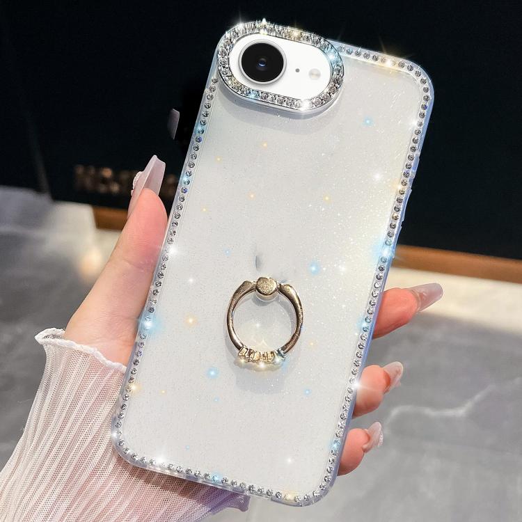 Rhinestone Glitter TPU Ring Holder Anti-fall Phone Case, For iPhone 17e / 16e, For iPhone 17 Pro Max, For iPhone 17 Pro, For iPhone 17, For iPhone Air, For iPhone 16 Pro Max, For iPhone 16 Pro, For iPhone 16 Plus