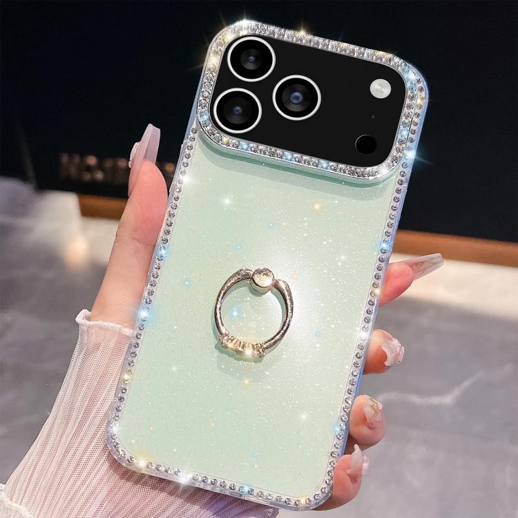 Rhinestone Glitter TPU Ring Holder Anti-fall Phone Case, For iPhone 17e / 16e, For iPhone 17 Pro Max, For iPhone 17 Pro, For iPhone 17, For iPhone Air, For iPhone 16 Pro Max, For iPhone 16 Pro, For iPhone 16 Plus
