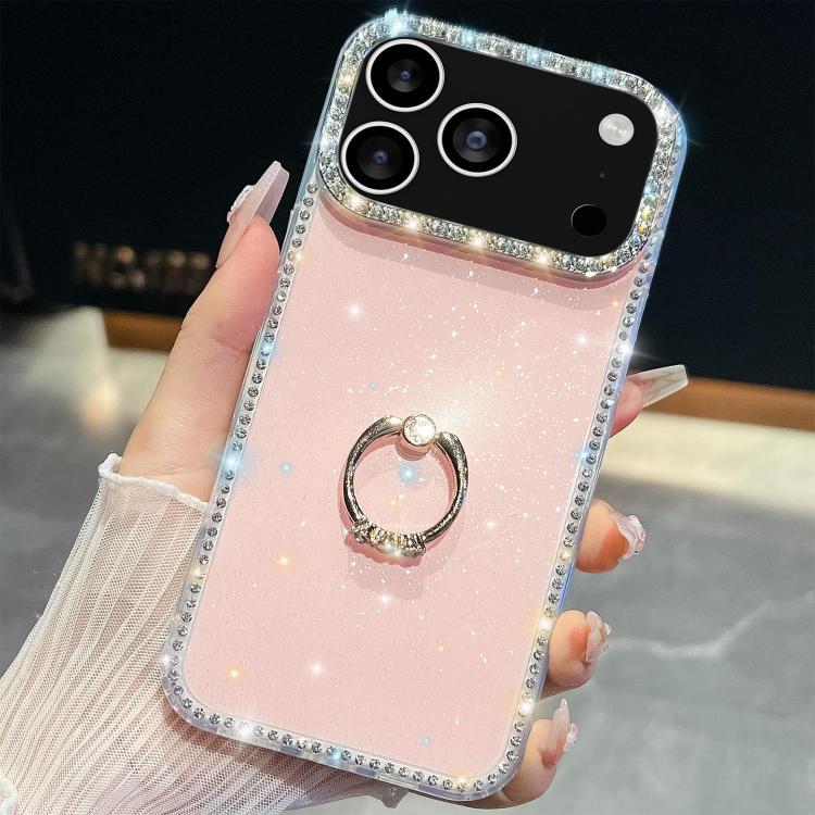 Rhinestone Glitter TPU Ring Holder Anti-fall Phone Case, For iPhone 17e / 16e, For iPhone 17 Pro Max, For iPhone 17 Pro, For iPhone 17, For iPhone Air, For iPhone 16 Pro Max, For iPhone 16 Pro, For iPhone 16 Plus