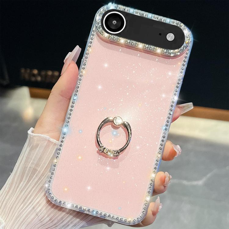 Rhinestone Glitter TPU Ring Holder Anti-fall Phone Case, For iPhone 17e / 16e, For iPhone 17 Pro Max, For iPhone 17 Pro, For iPhone 17, For iPhone Air, For iPhone 16 Pro Max, For iPhone 16 Pro, For iPhone 16 Plus