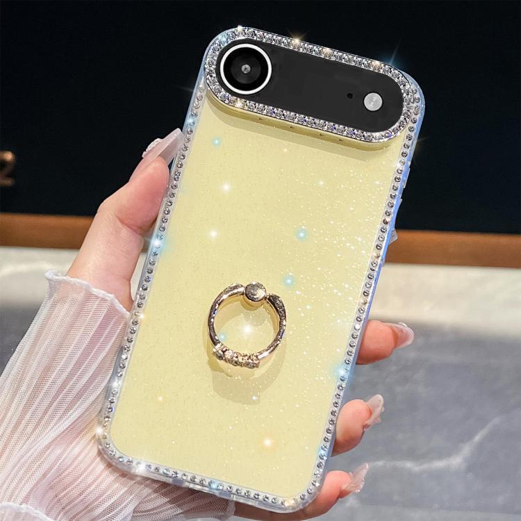 Rhinestone Glitter TPU Ring Holder Anti-fall Phone Case, For iPhone 17e / 16e, For iPhone 17 Pro Max, For iPhone 17 Pro, For iPhone 17, For iPhone Air, For iPhone 16 Pro Max, For iPhone 16 Pro, For iPhone 16 Plus