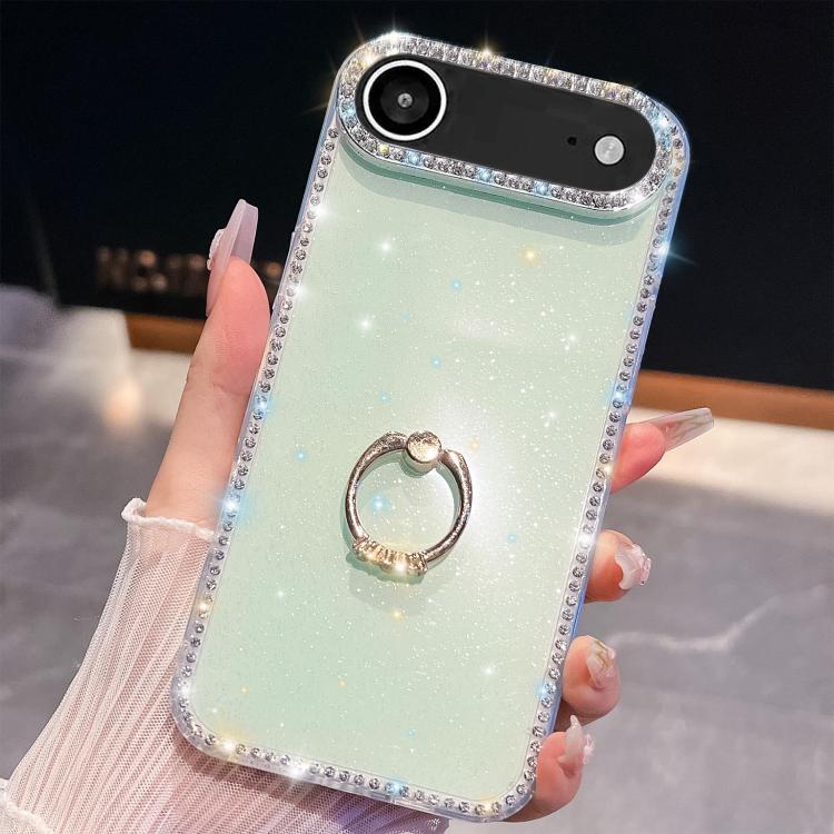 Rhinestone Glitter TPU Ring Holder Anti-fall Phone Case, For iPhone 17e / 16e, For iPhone 17 Pro Max, For iPhone 17 Pro, For iPhone 17, For iPhone Air, For iPhone 16 Pro Max, For iPhone 16 Pro, For iPhone 16 Plus