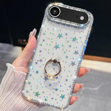 Rhinestone Glitter TPU Ring Holder Anti-fall Phone Case, For iPhone 17e / 16e, For iPhone 17 Pro Max, For iPhone 17 Pro, For iPhone 17, For iPhone Air, For iPhone 16 Pro Max, For iPhone 16 Pro, For iPhone 16 Plus
