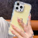 Rhinestone Glitter TPU Ring Holder Anti-fall Phone Case, For iPhone 16, For iPhone 15 Pro Max, For iPhone 15 Pro, For iPhone 15, For iPhone 14, For iPhone 14 Pro, For iPhone 14 Pro Max, For iPhone 13 Pro Max