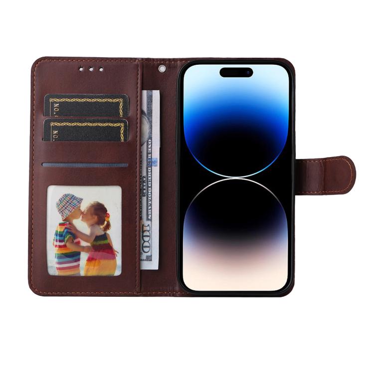 ENKAY Card Wallet Calf Texture Leather Phone Case with Thickened Glue No White Edge Film, For iPhone 15 Pro Max, For iPhone 15 Pro, For iPhone 15 Plus, For iPhone 15