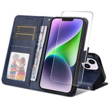 ENKAY Card Wallet Calf Texture Leather Phone Case with Thickened Glue No White Edge Film, For iPhone 15 Pro Max, For iPhone 15 Pro, For iPhone 15 Plus, For iPhone 15