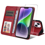 ENKAY Card Wallet Calf Texture Leather Phone Case with Thickened Glue No White Edge Film, For iPhone 15 Pro Max, For iPhone 15 Pro, For iPhone 15 Plus, For iPhone 15