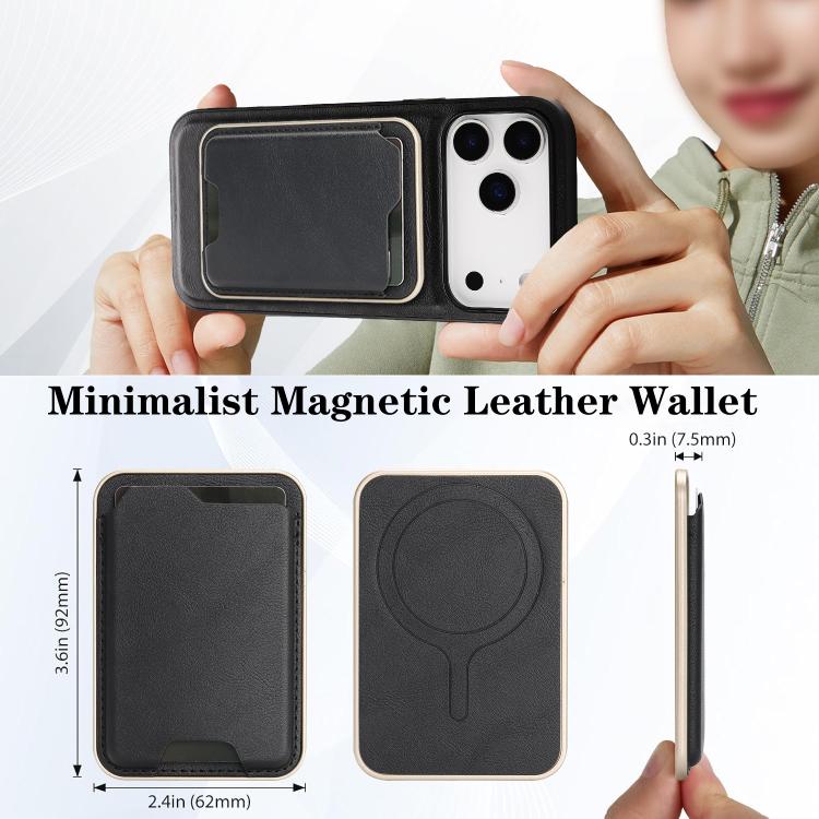 Kalebol Slim MagSafe Ring Magnetic Card Bag Leather Phone Case, For iPhone 17 Pro Max, For iPhone 17 Pro, For iPhone 17, For iPhone Air