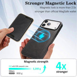 Kalebol Slim MagSafe Ring Magnetic Card Bag Leather Phone Case, For iPhone 17 Pro Max, For iPhone 17 Pro, For iPhone 17, For iPhone Air