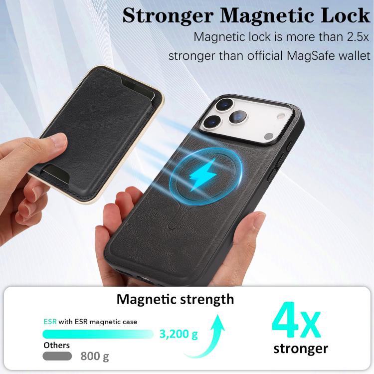 Kalebol Slim MagSafe Ring Magnetic Card Bag Leather Phone Case, For iPhone 17 Pro Max, For iPhone 17 Pro, For iPhone 17, For iPhone Air