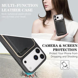 Kalebol Slim MagSafe Ring Magnetic Card Bag Leather Phone Case, For iPhone 17 Pro Max, For iPhone 17 Pro, For iPhone 17, For iPhone Air