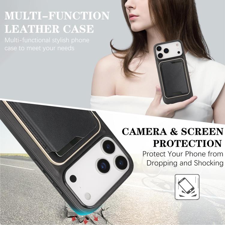 Kalebol Slim MagSafe Ring Magnetic Card Bag Leather Phone Case, For iPhone 17 Pro Max, For iPhone 17 Pro, For iPhone 17, For iPhone Air