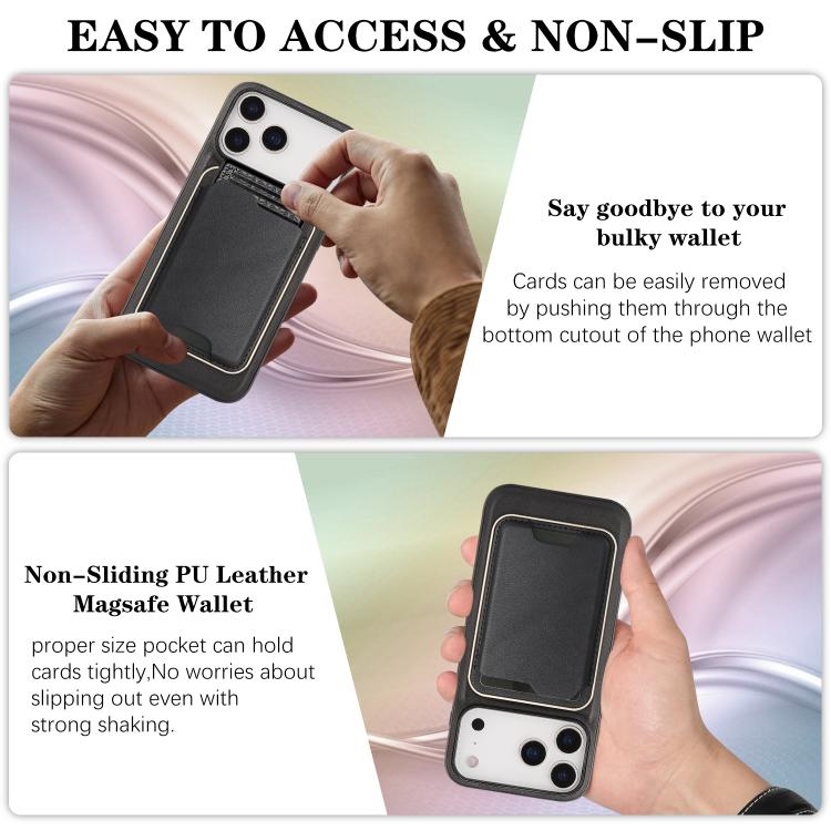 Kalebol Slim MagSafe Ring Magnetic Card Bag Leather Phone Case, For iPhone 17 Pro Max, For iPhone 17 Pro, For iPhone 17, For iPhone Air